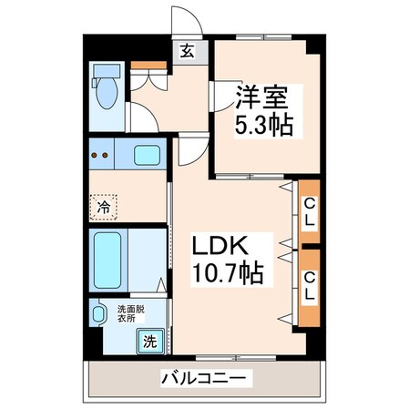 健軍町駅 徒歩21分 7階の物件間取画像